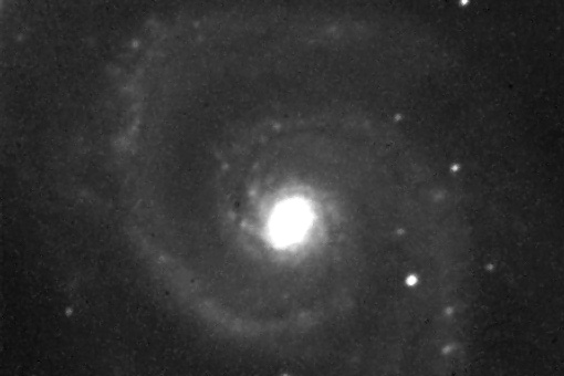 The Whirlpool Galaxy (M51) Date:4-29-08 Exposure: 5 min w/ OIII Filter Magnitude: 9.0 Processing: bad pixel removal despeckle (3x) levels adjustments
